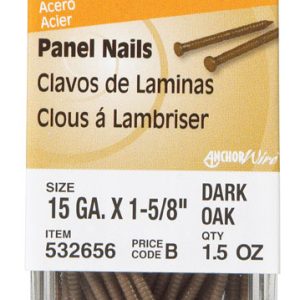 Hillman 1-5/8 in. Panel Dark Oak Steel Nail Large Head