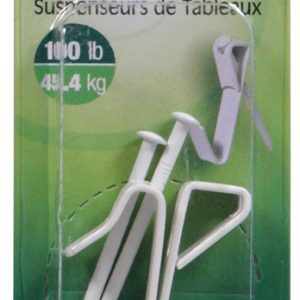 Hillman AnchorWire Steel-Plated White Standard Picture Hanger 100 lb 2 pk