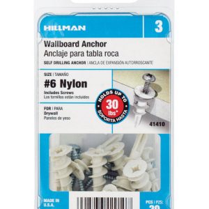 Hillman .138 in. D X 1-1/4 in. L Nylon Pan Head Wallboard Anchors 20 pk