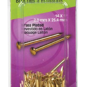 Hillman 14 Ga. X 1 in. L Brass-Plated Steel Escutcheon Pins 1 pk 1.5 oz