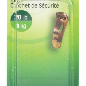 Hillman Elite Brass-Plated Safety All Purpose Hanger 20 lb 3 pk