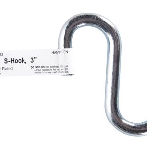 Hampton Small Zinc-Plated Silver Steel 3 in. L S-Hook 230 lb 1 pk