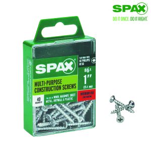 Spax No. 6 X 1 in. L Phillips/Square Flat Head Multi-Purpose Screws 40 pk