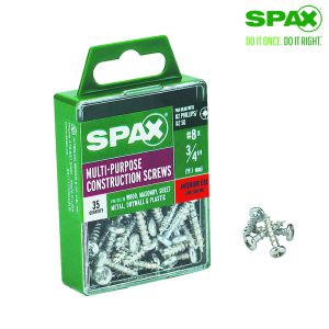 Spax No. 8 X 3/4 in. L Phillips/Square Zinc-Plated Multi-Purpose Screws 35 pk