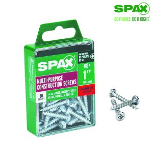 Spax No. 8 X 1 in. L Phillips/Square Zinc-Plated Multi-Purpose Screws 30 pk