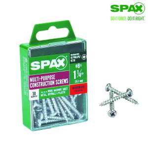 Spax No. 8 X 1.25 in. L Phillips/Square Zinc-Plated Multi-Purpose Screws 30 pk