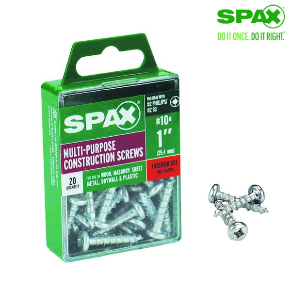 Spax No. 10 X 1 in. L Phillips/Square Zinc-Plated Multi-Purpose Screws 20 pk