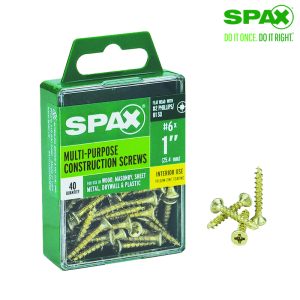 Spax No. 6 X 1 in. L Phillips/Square Flat Head Multi-Purpose Screws 40 pk