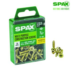 Spax No. 8 X 3/4 in. L Phillips/Square Flat Head Multi-Purpose Screws 35 pk