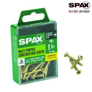 Spax No. 8 X 1-1/4 in. L Phillips/Square Flat Head Multi-Purpose Screws 30 pk