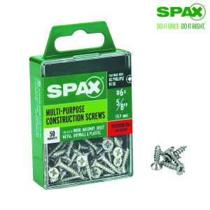 Spax No. 6 X 5/8 in. L Phillips/Square Flat Head Multi-Purpose Screws 50 pk