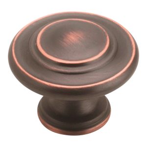 Amerock Inspirations Round Cabinet Knob 1-1/4 in. D 1 in. Oil Rubbed Bronze 10 pk