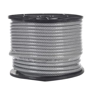 Campbell Clear Vinyl Galvanized Steel 1/4 in. D X 200 ft. L Aircraft Cable