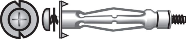 Hillman 1/4 in. D X 1/4 in. Short in. L Metal Pan Head Hollow Wall Anchors 50 pk