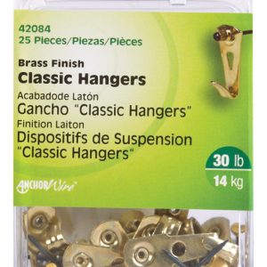 Hillman AnchorWire Brass-Plated Classic Picture Hanger 30 lb 25 pk