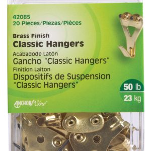 Hillman AnchorWire Brass-Plated Classic Picture Hanger 50 lb 20 pk