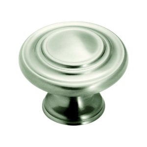 Amerock Inspirations Round Cabinet Knob 1-5/16 in. D 1 in. Satin Nickel 1 pk