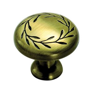 Amerock Natures Splendor Round Cabinet Knob 1-5/16 in. D 1-1/16 in. Elegant Brass 1 pk