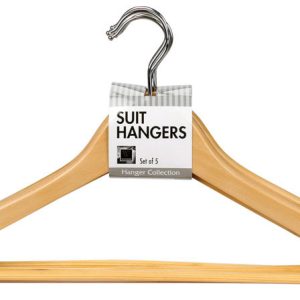 Whitmor 1 in. H X 17.4 in. W X 9.2 in. L Wood Brown Suit Hanger 5 pk