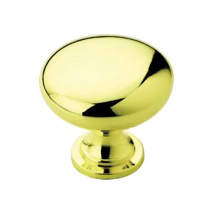 Amerock Allison Round Cabinet Knob 1-1/4 in. D 1-1/8 in. Polished Brass 1 pk