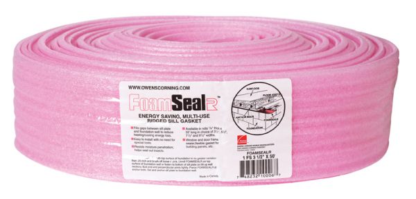 Owens Corning FoamSealR 3.5 in. W X 50 ft. L Unfaced Fiberglass Sill Sealer Roll 14-1/2 sq ft