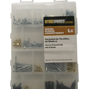 Steelworks L6 No.6, No.8 X Assortment in. L Phillips Zinc-Plated Wood Screw Assortment 6 pk