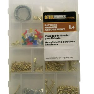 Hillman STEELWORKS L4 Brass-Plated Assorted Picture Hanging Set 10 lb 1 pk