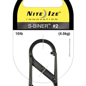 Nite Ize S-Biner 1.8 in. D Stainless Steel Black Carabiner Key Holder