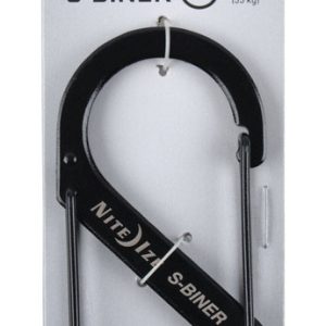 Nite Ize S-Biner 1.8 in. D Stainless Steel Black Carabiner Key Holder