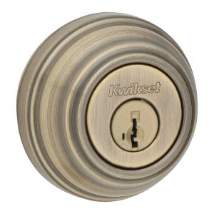 Kwikset SmartKey Antique Brass Metal Deadbolt