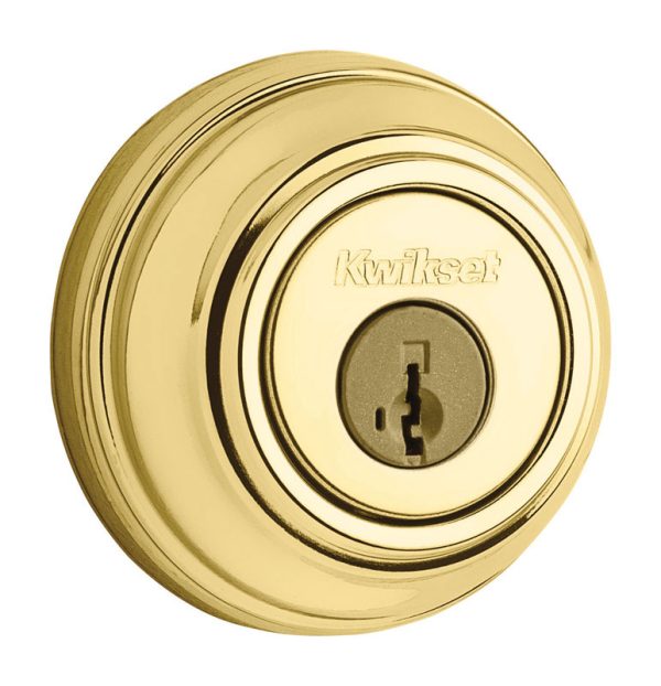 Kwikset SmartKey Polished Brass Metal Deadbolt