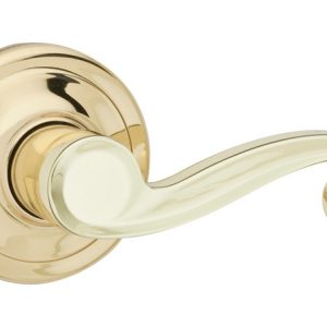 Kwikset Lido Polished Brass Dummy Lever Right Handed