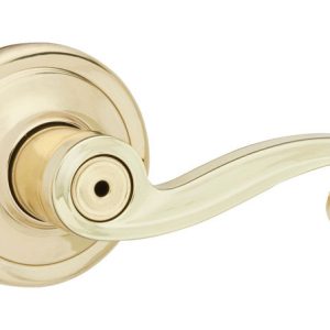Kwikset Lido Polished Brass Privacy Lockset 1-3/4 in.