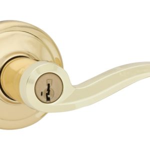 Kwikset SmartKey Lido Polished Brass Entry Lockset KW1 1-3/4 in.