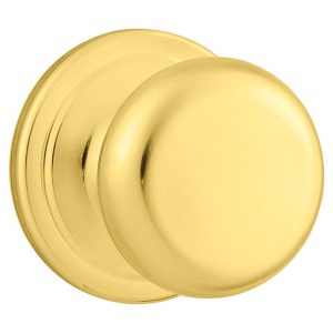 Kwikset Juno Polished Brass Passage Lockset 1-3/4 in.