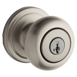 Kwikset SmartKey Juno Satin Nickel Entry Lockset KW1 1-3/4 in.