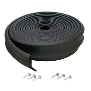 M-D Black Rubber Door Set Seal For Garage Doors 9 ft. L X 1 in.