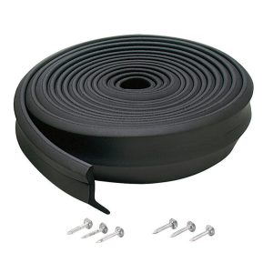 M-D Black Rubber Door Set Seal For Garage Doors 16 ft. L X 1 in.
