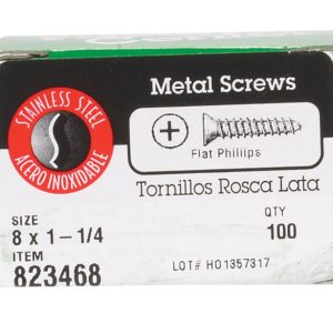 Hillman No. 8 X 1-1/4 in. L Phillips Flat Head Sheet Metal Screws 100 pk