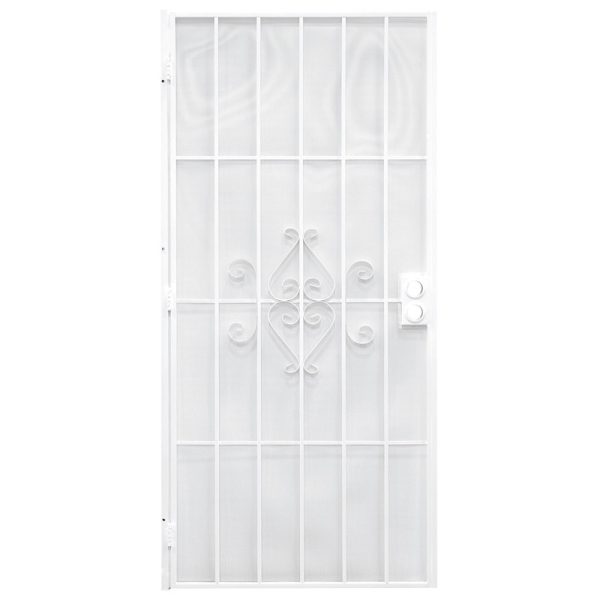 Precision 80 in. H X 36 in. W Regal White Steel Security Door