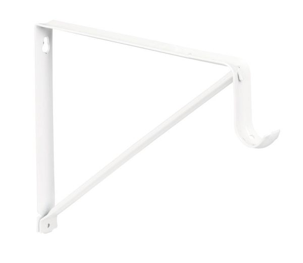 Knape & Vogt John Sterling White Steel Shelf/Rod Bracket 12 Ga. 13 in. L 250 lb