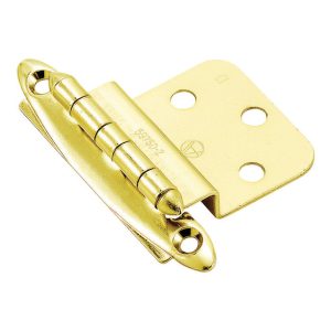 Amerock 2 in. W X 2-3/4 in. L Polished Brass Steel Cabinet Hinge 2 pk