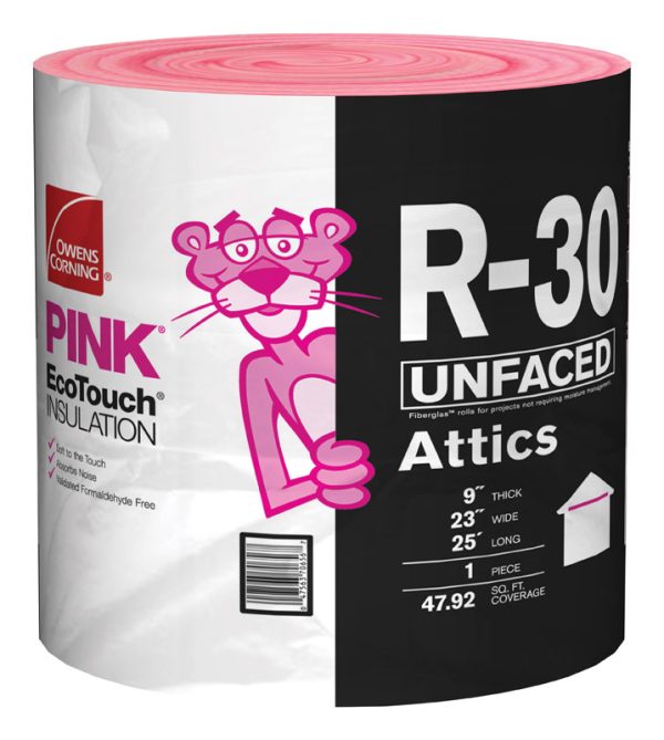 Owens Corning Eco Touch 23 in. W X 25 ft. L R-30 Unfaced Fiberglass Insulation Roll 47.92 sq ft