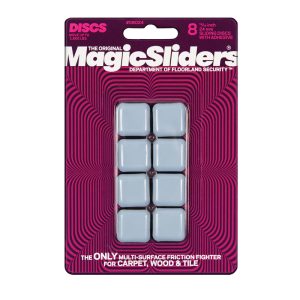 Magic Sliders Gray Adhesive Plastic Sliding Discs 8 pk
