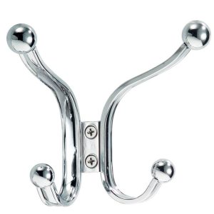 iDesign 5.5 in. L Chrome Silver Steel Small/Medium York Lyra Quad Hook 1 pk