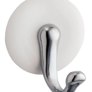 iDesign Silver/White Metal Medium Hook 1 pk