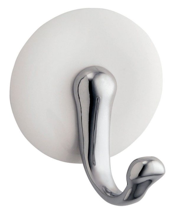 iDesign Silver/White Metal Medium Hook 1 pk