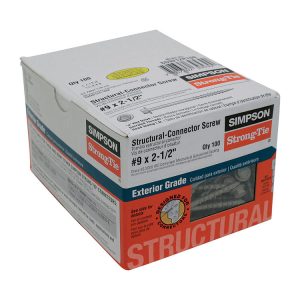 Simpson Strong-Tie Strong-Drive No. 9 Sizes X 2-1/2 in. L Star Hex Head Structural Screws 1.1 lb 100