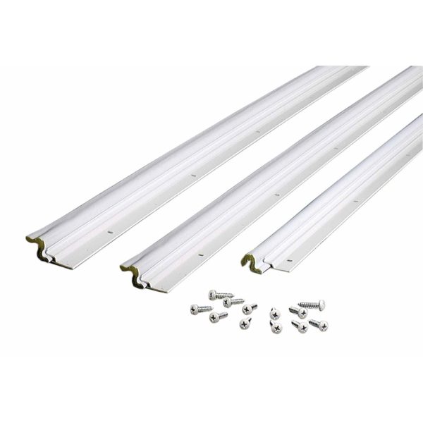 M-D White Aluminum Compression Weatherstrip For Door Jambs 36 and 84 in. L X 1 in.