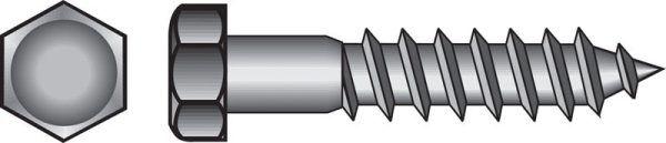 Hillman 3/8 in. X 8 in. L Hex Hot Dipped Galvanized Steel Lag Screw 50 pk